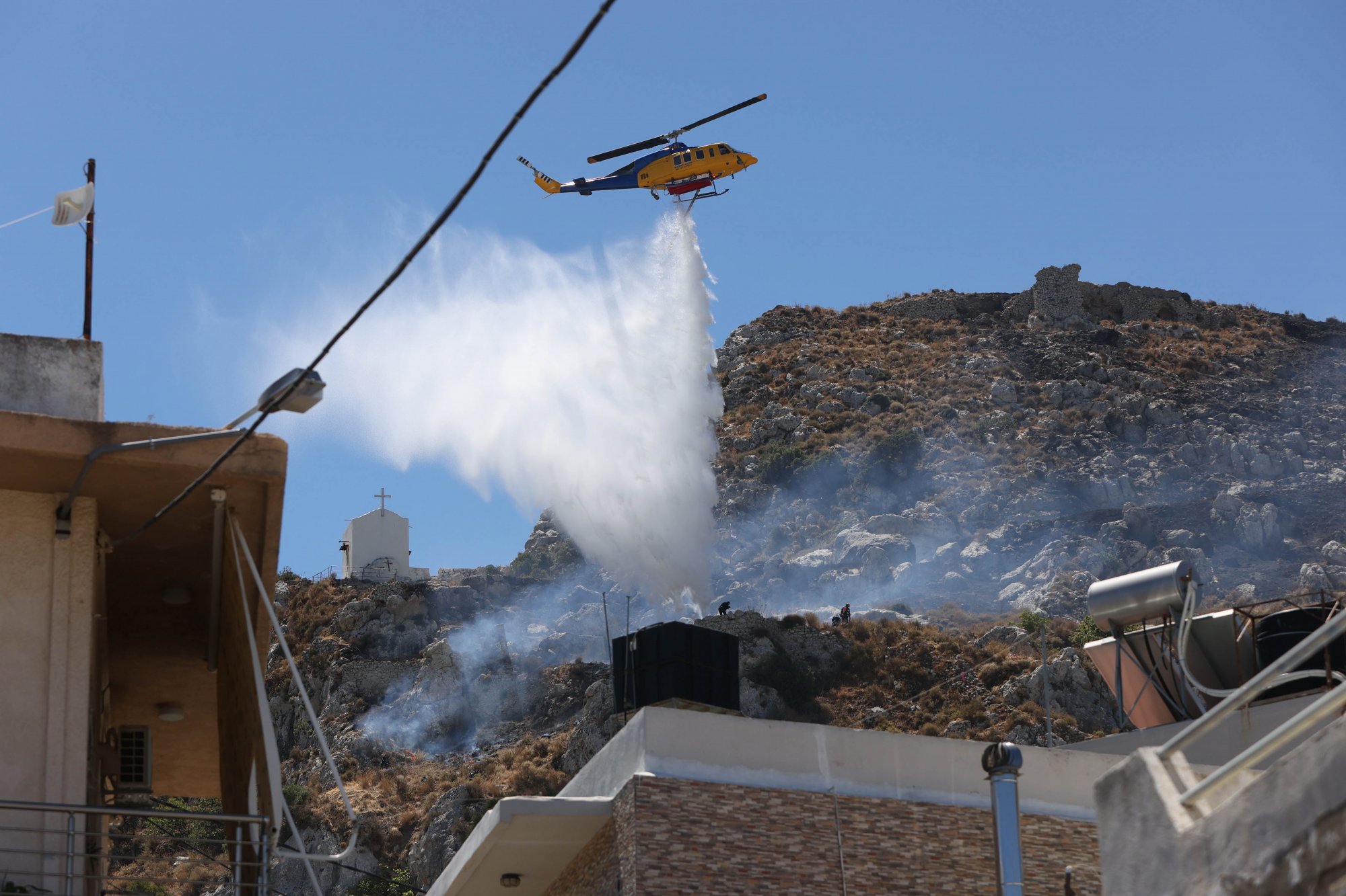 Three Fires Burning in Central Greece and Evia