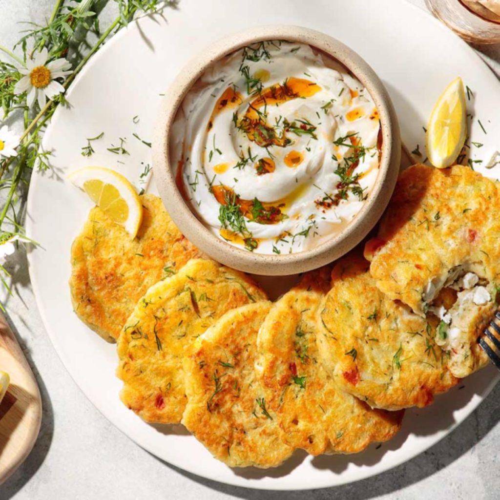 Savory Onion and Feta Pancakes