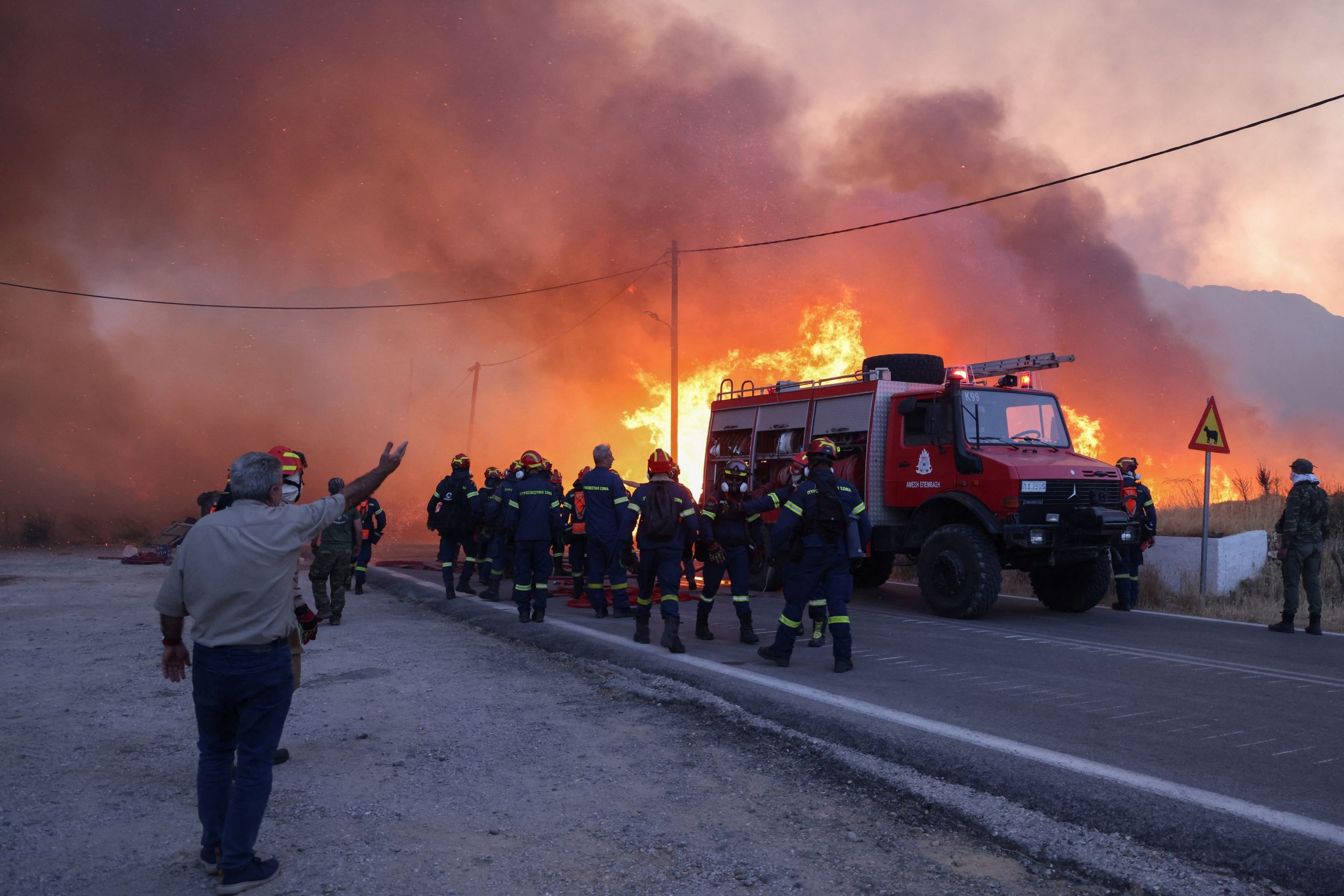 Chios Island Wildfires Burn for Second Day- Arson Suspected